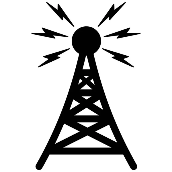 Torre Comunicação Uma Ilustração Dos Desenhos Animados Uma Torre Comunicação — Vetor de Stock
