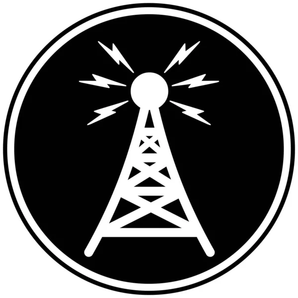 Símbolo Torre Comunicação Uma Ilustração Desenho Animado Ícone Torre Comunicação — Vetor de Stock