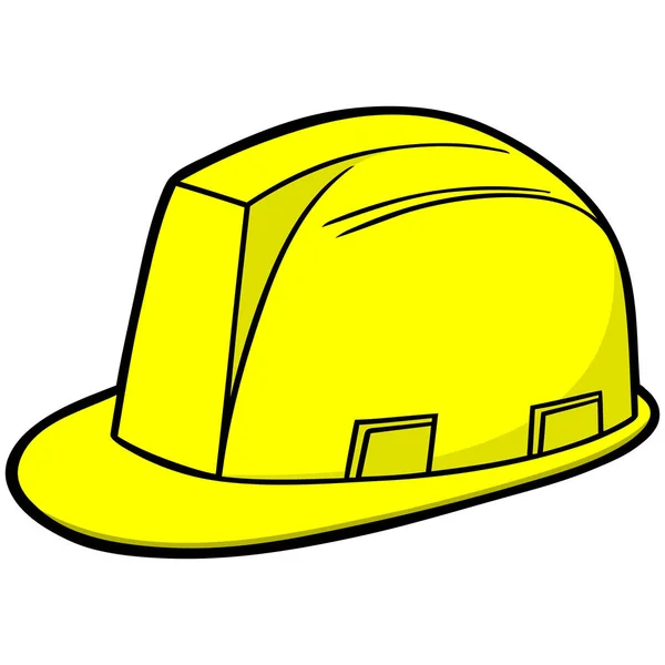 Sombrero Duro Construcción Una Ilustración Dibujos Animados Sombrero Duro Construcción — Vector de stock