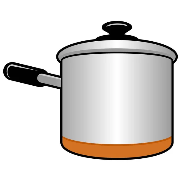 Cooking Pot Uma Ilustração Dos Desenhos Animados Uma Panela Cozinha — Vetor de Stock