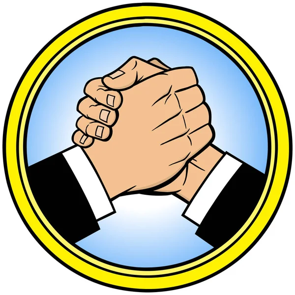 Cool Handshake Icon Een Cartoon Illustratie Van Een Koele Handshake — Stockvector