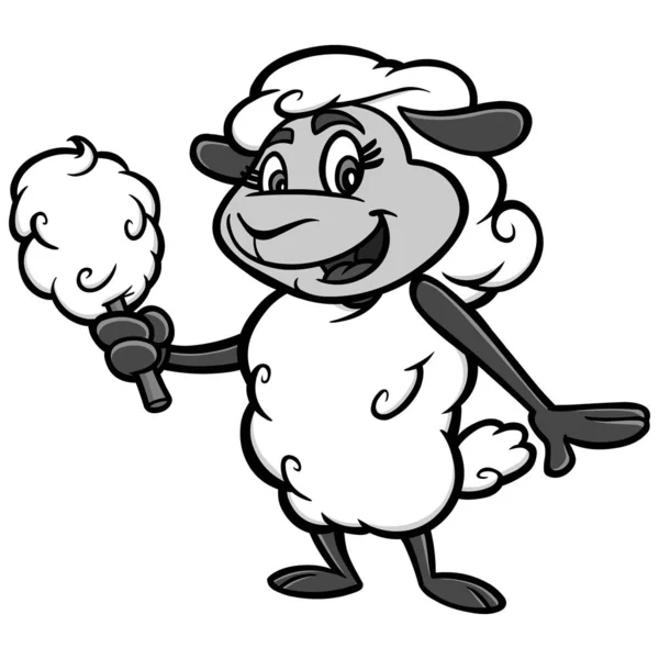 棉花糖吉祥物插图 棉花糖吉祥物的卡通插图 — 图库矢量图片