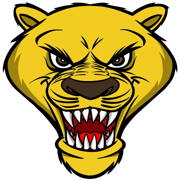 Cougar Mascot Head Ilustracją Kreskówki Cougar Mascot — Wektor stockowy