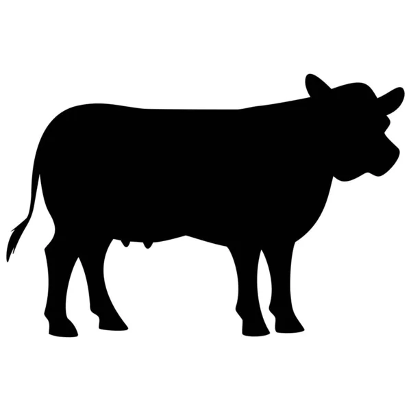 Silhouette Vache Une Illustration Dessin Animé Une Silhouette Vache — Image vectorielle