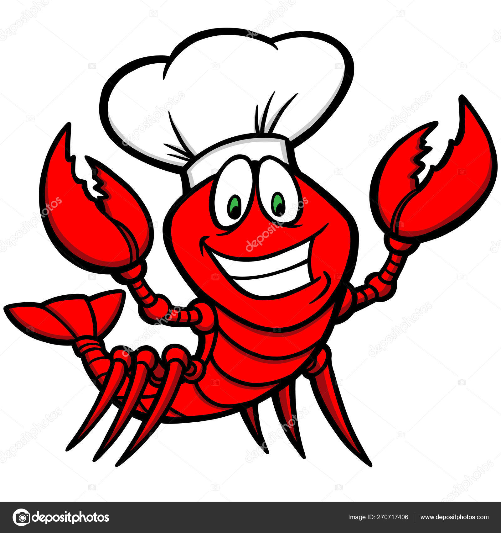 Crawfish Supper Cartoon Illustration Crawfish Chef Stock Illustration