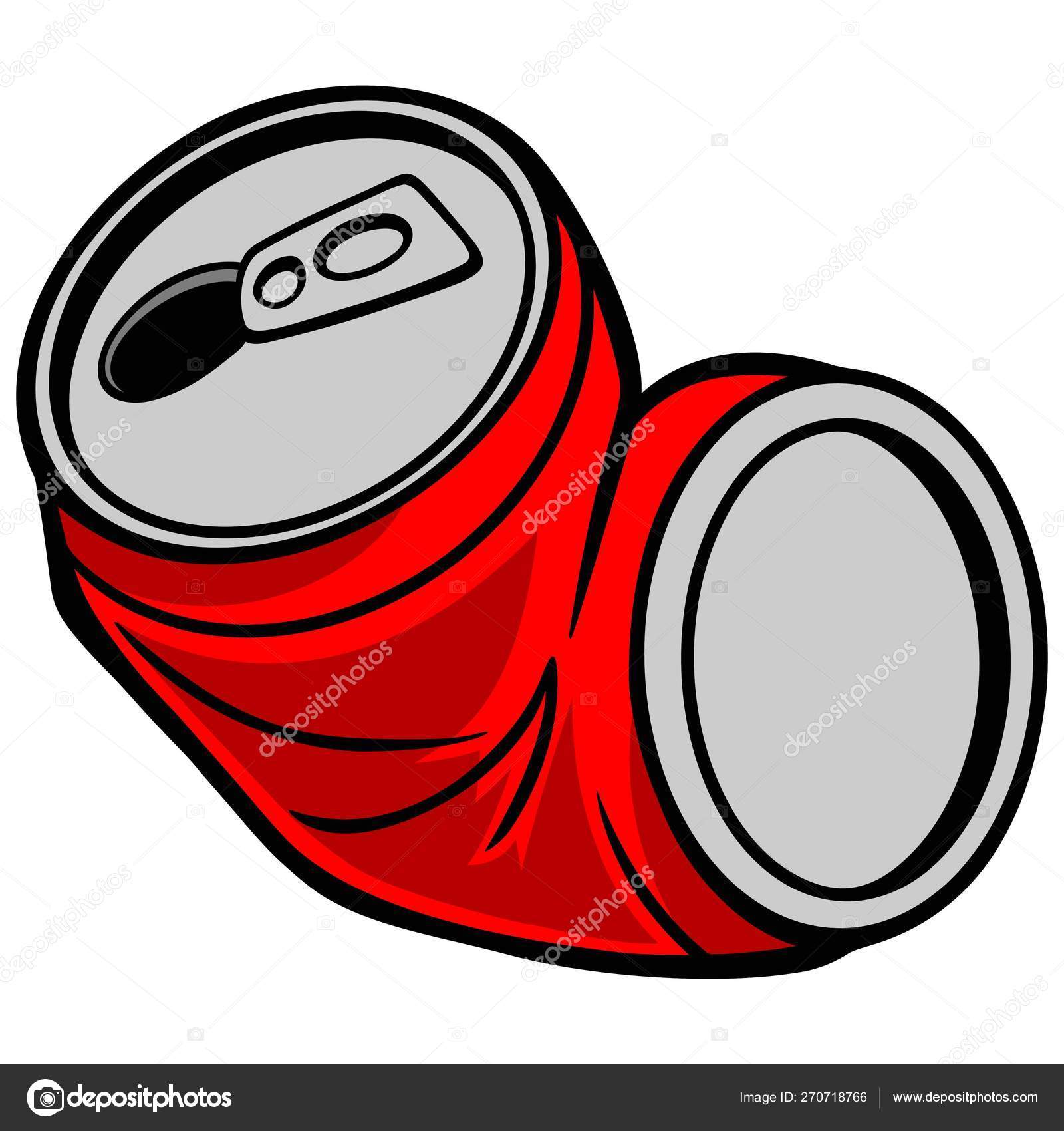 Crushed Can Cartoon Illustration Crushed Can Stock Vector Image by