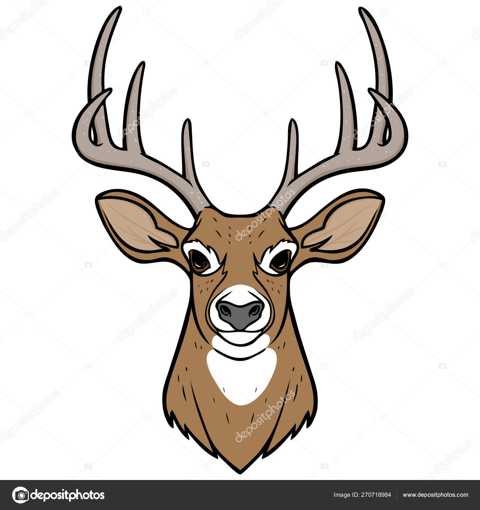 Deer Head Cartoon Illustration Deer Head Stock Vector Image by ©larryrains  #270718984