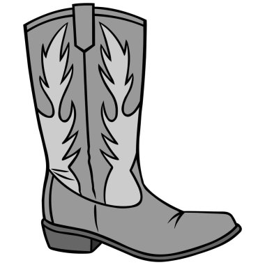Cowboy Boot İllüstrasyon - Bir Cowboy Boot bir karikatür illüstrasyon.