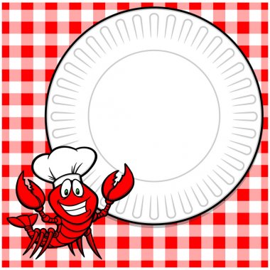 Crawfish Supper Davetiye - Bir Crawfish Supper Davetiye bir karikatür illüstrasyon.