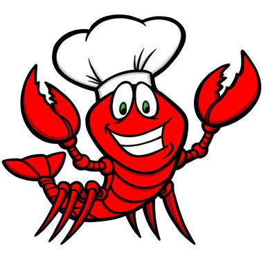 Crawfish Supper - Bir Crawfish Chef bir karikatür illüstrasyon.
