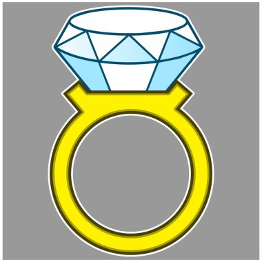 Diamond Ring - Bir Elmas Yüzük bir karikatür illüstrasyon.