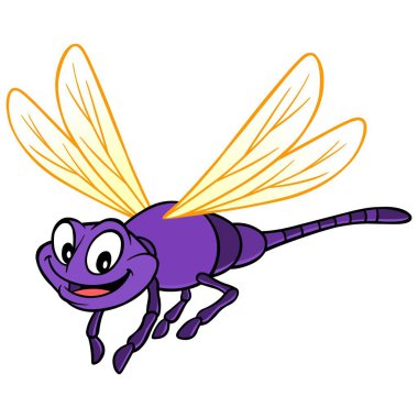 Dragonfly - Bir Dragonfly bir karikatür illüstrasyon.