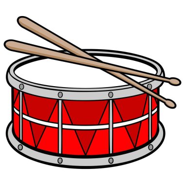 Drum - baget ile drum bir karikatür illüstrasyon.