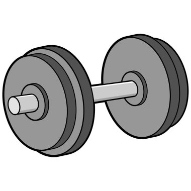 Dumbbell - Bir Dumbbell bir karikatür illüstrasyon.