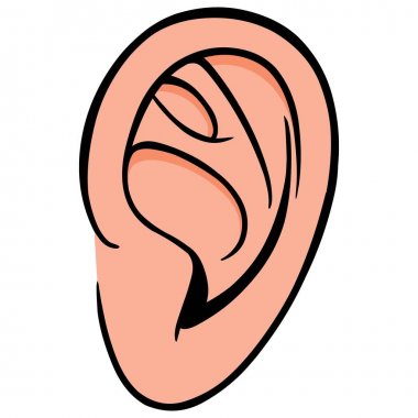 Kulak - Bir Kulak bir karikatür illüstrasyon.