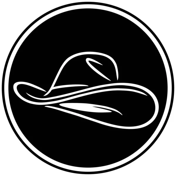 Cowboy Hat Abstract Icon Kovboy Şapkası Simgesi Bir Karikatür Illüstrasyon — Stok Vektör
