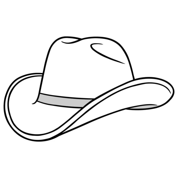 Cowboy Hatt Tecknad Illustration Tecknad Illustration Cowboy Hatt — Stock vektor