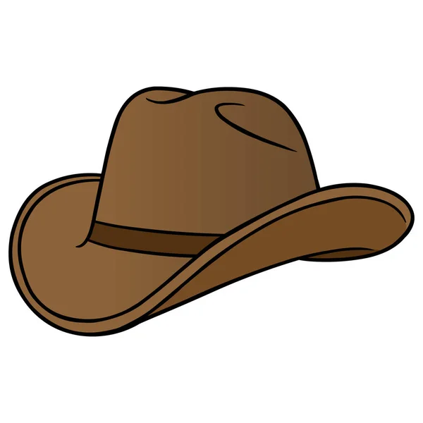 Caricatura Sombrero Vaquero Una Ilustración Dibujos Animados Sombrero Vaquero — Vector de stock