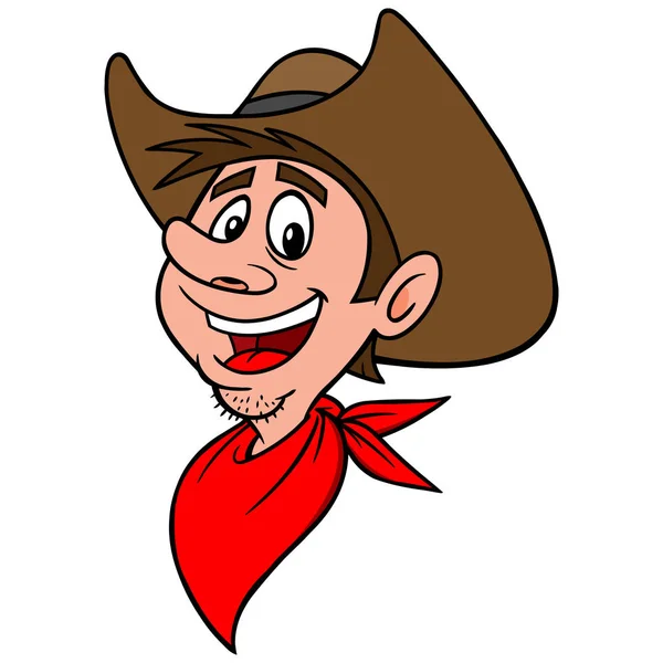 Cowboy Cartone Animato Illustrazione Cowboy — Vettoriale Stock