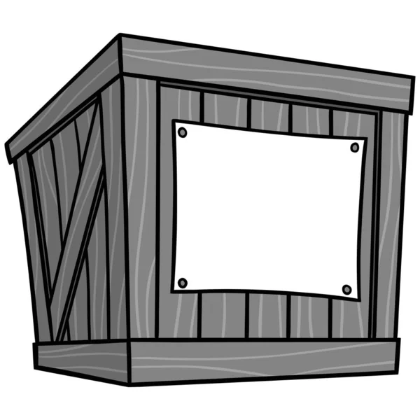 Crate Cartoon Illustration Uma Ilustração Desenho Animado Uma Caixa —  Vetores de Stock