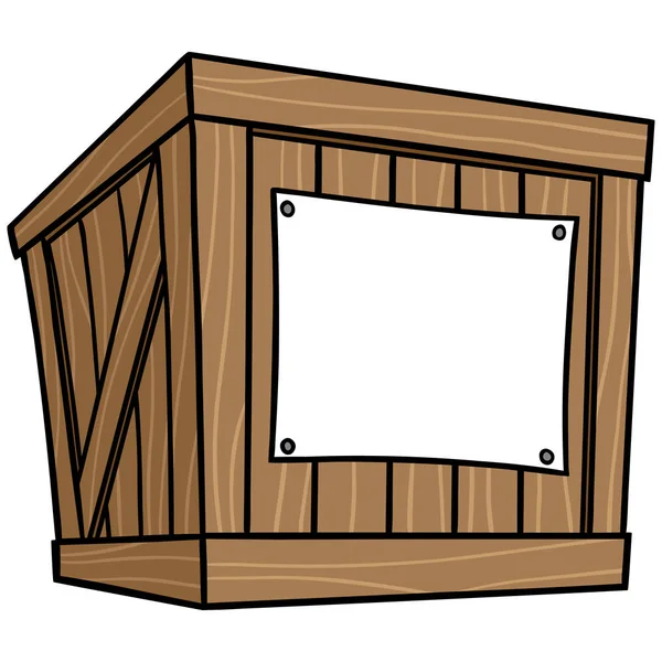 Crate Cartoon Une Illustration Dessin Animé Une Caisse — Image vectorielle