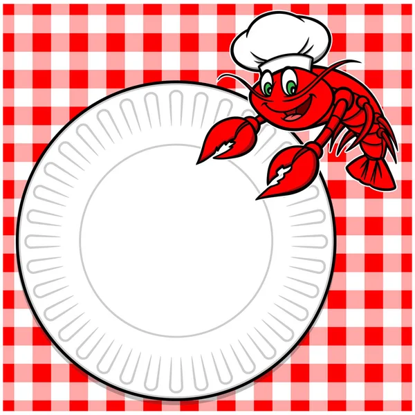 Crawfish Cookout Cartone Animato Illustrazione Crawfish Cookout Invito — Vettoriale Stock