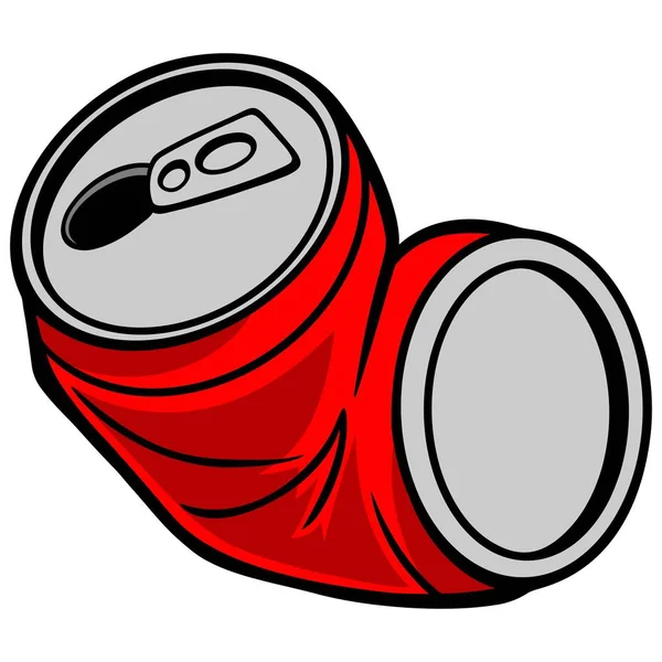 Crushed Can Карикатурная Иллюстрация Crushed Can — стоковый вектор