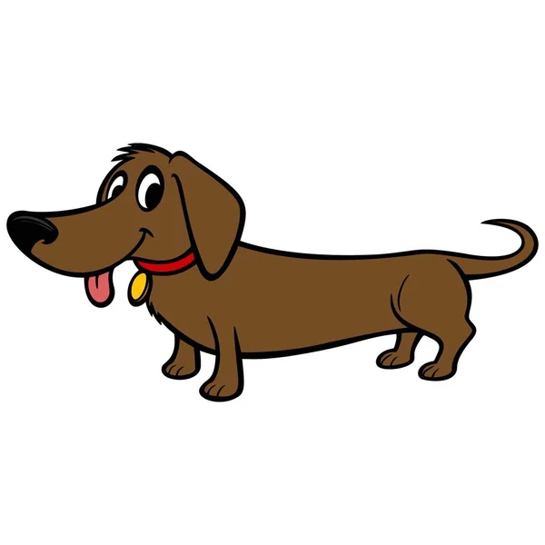 Tax Cartoon Tecknad Illustration Dachshund — Stock vektor