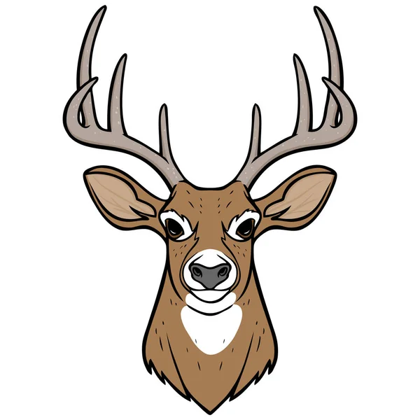 Deer Head Une Illustration Dessin Animé Une Tête Cerf — Image vectorielle