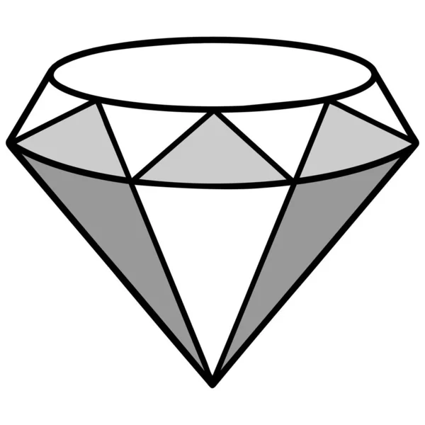 Diamond Illustration Een Cartoon Illustratie Van Een Diamant — Stockvector