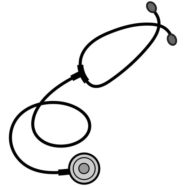 Doktorlar Stetoskop Bir Doktor Stetoskop Bir Karikatür Illüstrasyon — Stok Vektör
