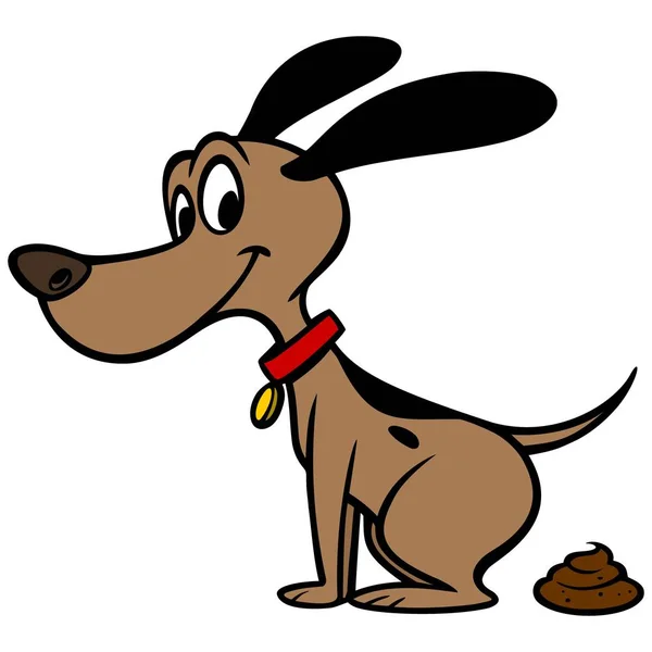 Dog Poop Cartoon Illustration Dog Pooping — Stock Vector