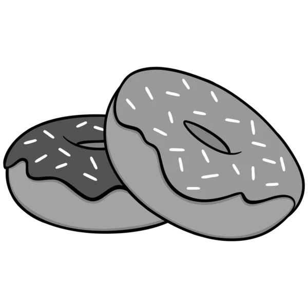 Donuts Une Illustration Dessin Animé Quelques Donuts — Image vectorielle