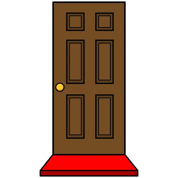 Дверь Дверью Карикатурная Иллюстрация Двери Дверью — стоковый вектор