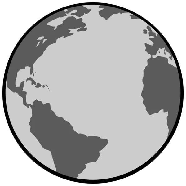 Illustrazione Icona Della Terra Cartone Animato Illustrazione Del Pianeta Terra — Vettoriale Stock