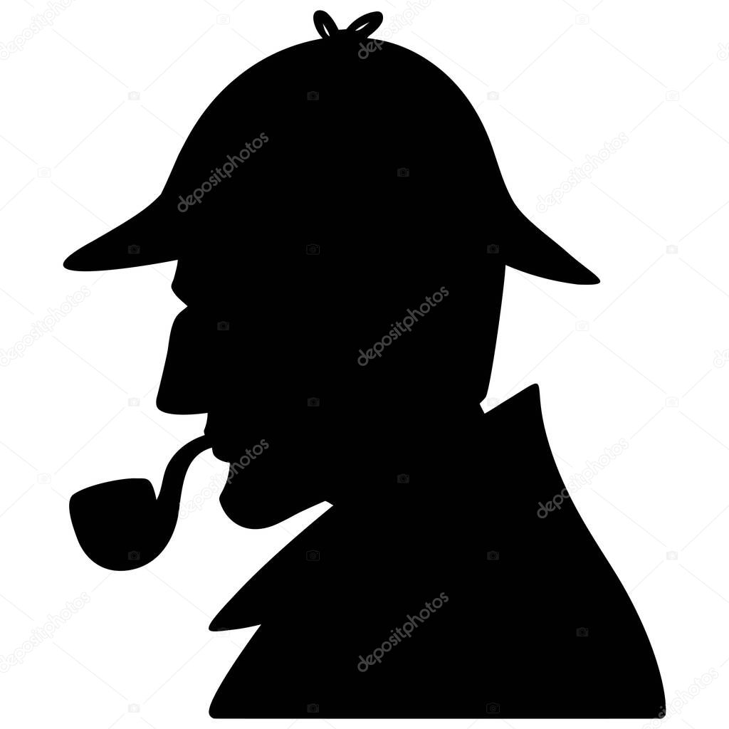 Detective Silhouette - A cartoon illustration of a Detective Silhouette.