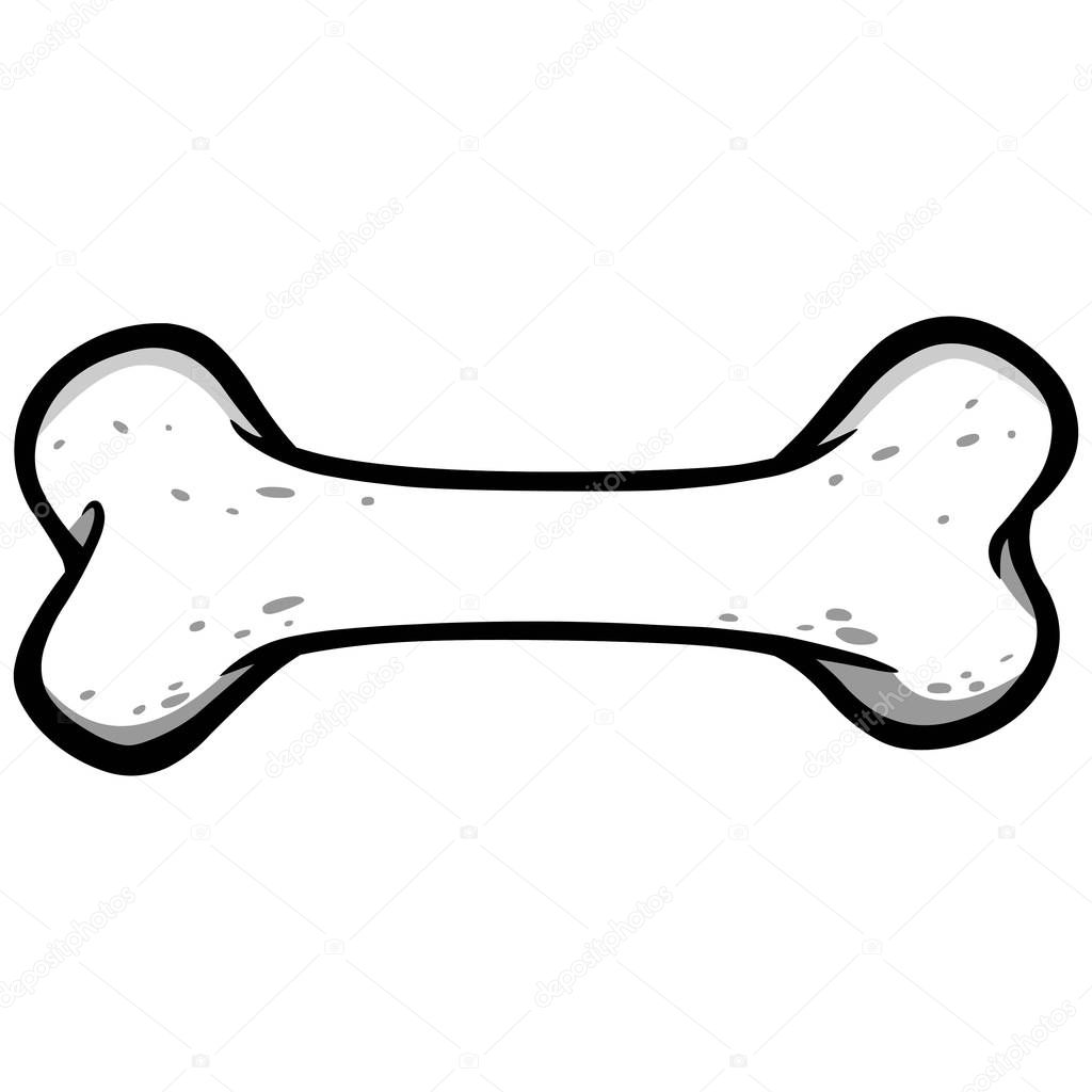 Dog Bone Illustration - A cartoon illustration of a Dog Bone.