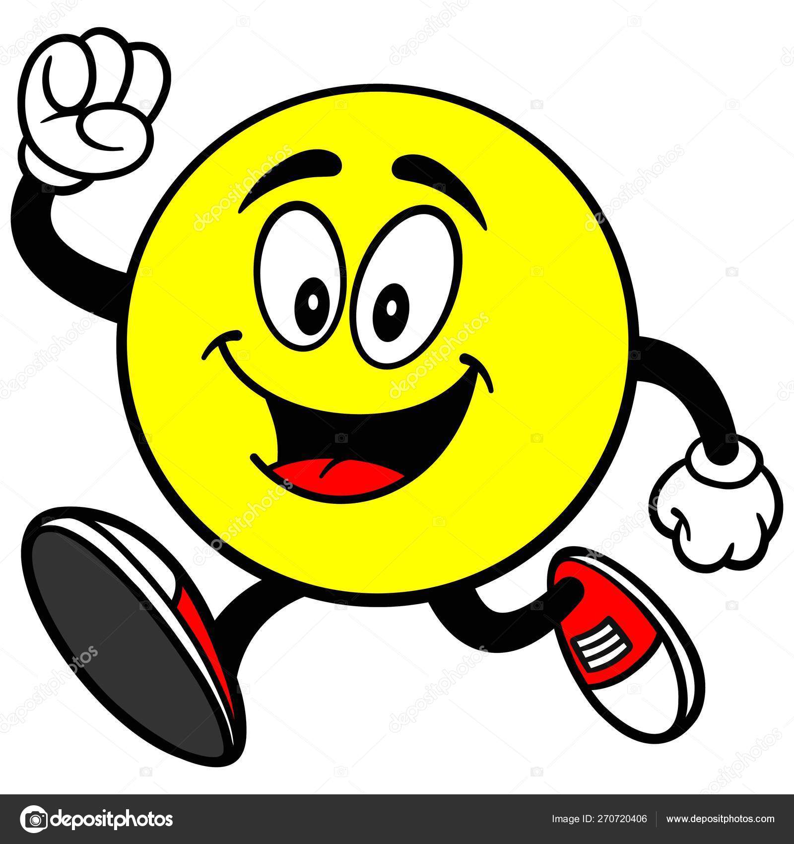 Emotikon Running-ilustracją kreskówki emoticon maskotka. 270720406
