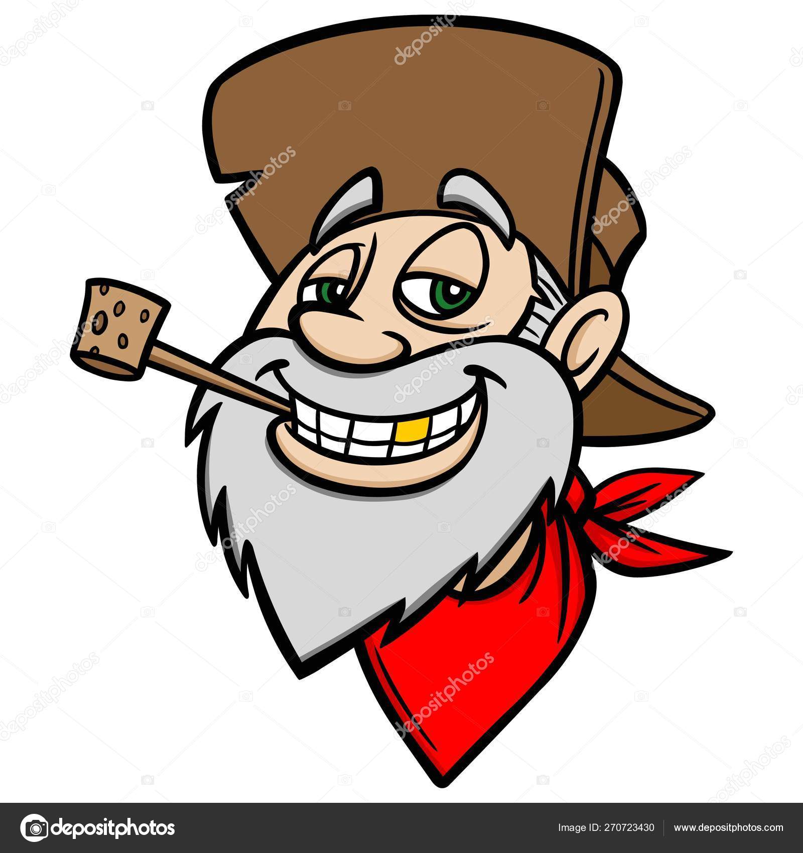 Got Gold Cartoon Illustration Old Gold Miner Gold Tob Векторное.