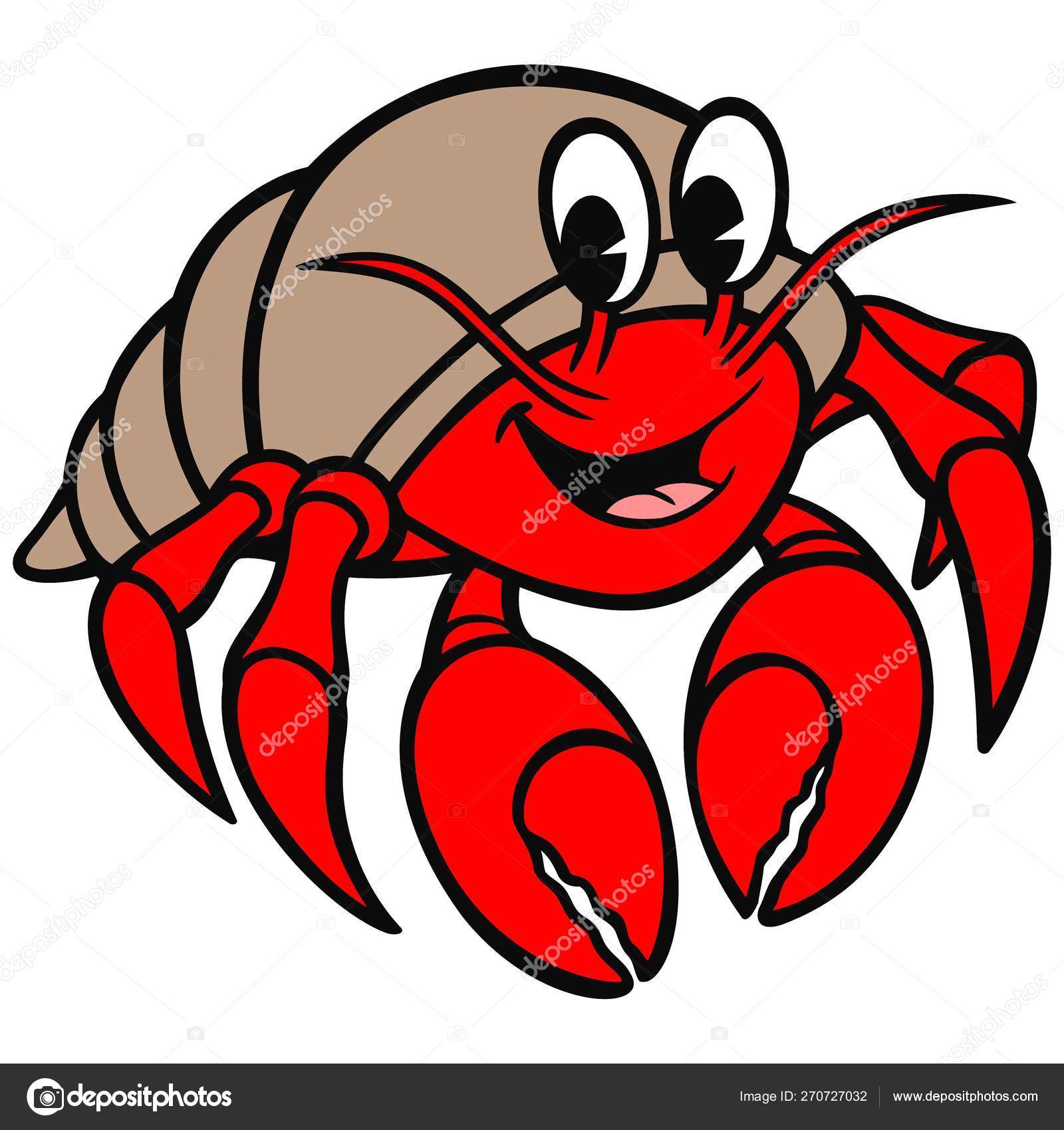 Hermit Crab Cartoon Illustration Hermit Crab Stock Vector Image by  ©larryrains #270727032
