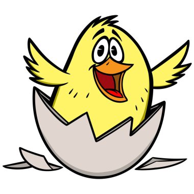 Paskalya Chick - Paskalya Chick bir karikatür illüstrasyon.