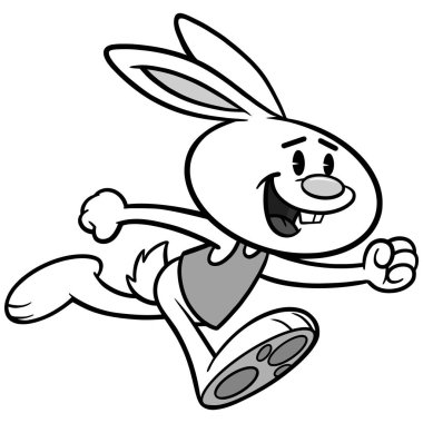 Easter Run İllüstrasyon - Bir Paskalya Bunny Çalışan bir karikatür illüstrasyon.