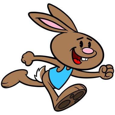 Paskalya Trot - Bir Paskalya Bunny Çalışan bir karikatür illüstrasyon.