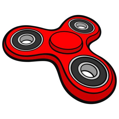 Fidget Spinner - Bir Fidget Spinner bir karikatür illüstrasyon.