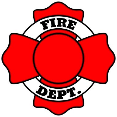İtfaiyeci Insignia - Bir İtfaiyeci Rozeti bir karikatür illüstrasyon.