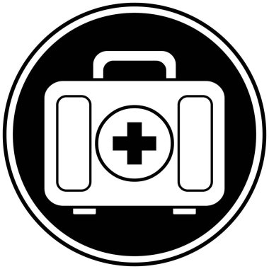 İlk Yardım Kiti Simgesi - Bir İlk Yardım Kiti Simgesi bir karikatür illüstrasyon.