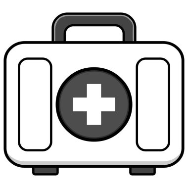 İlk Yardım Kiti İllüstrasyon - Bir İlk Yardım Kiti bir karikatür illüstrasyon.