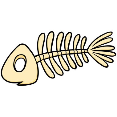 Balık Kemikleri - Bazı Balık Kemikleri bir karikatür illüstrasyon. 