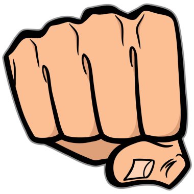 Fist - Bir Fist bir karikatür illüstrasyon.