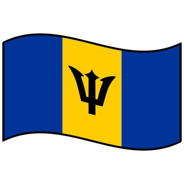 Barbados bayrağı-bir Barbados bayrağı bir karikatür Illustration.